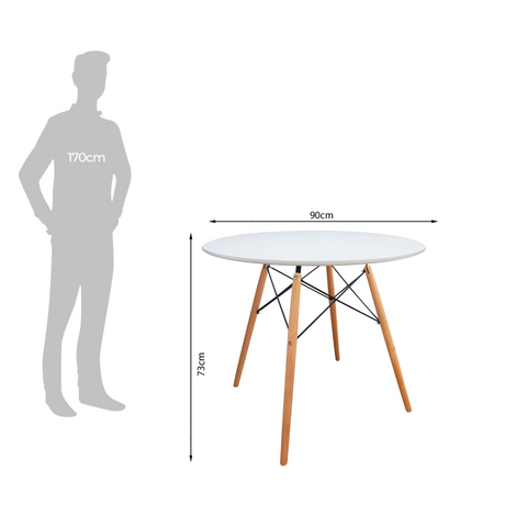 MESA DE COMEDOR REDONDA BLANCA